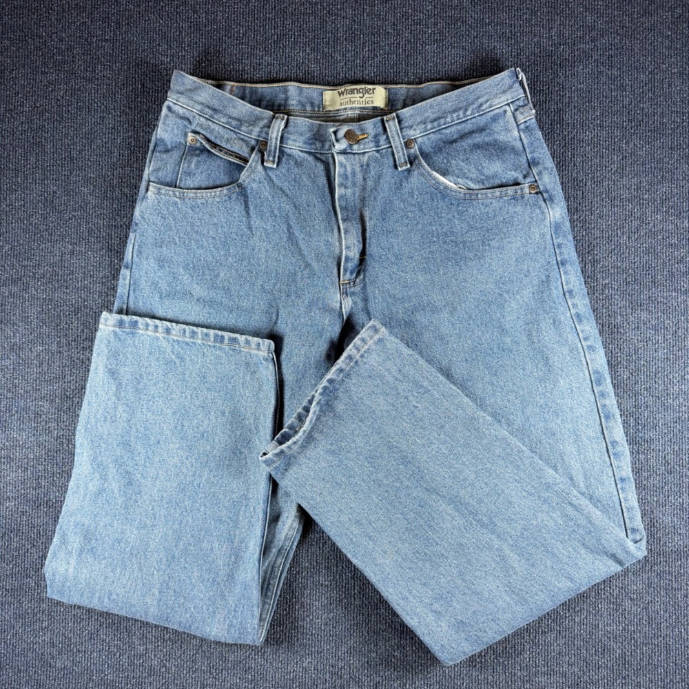 Wrangler Authentics Mens Straight Leg Jeans 33x29 Medium Wash Blue Denim